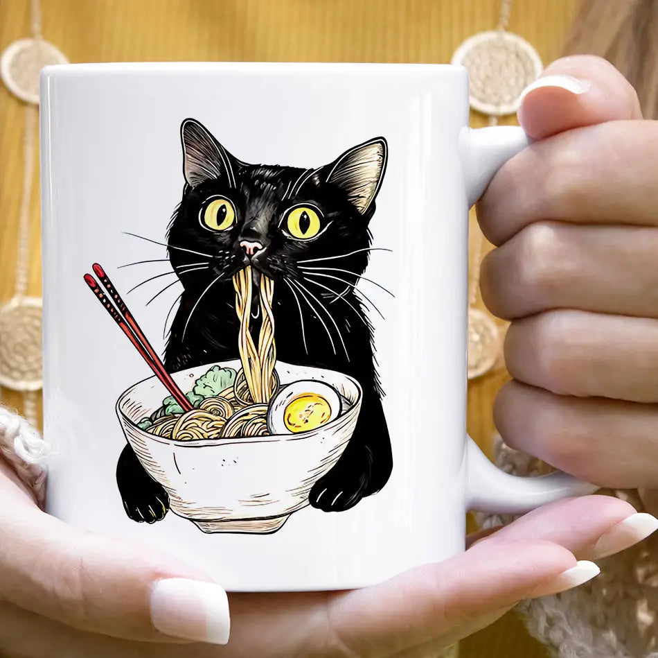 Cat Eating Ramen -  Mug