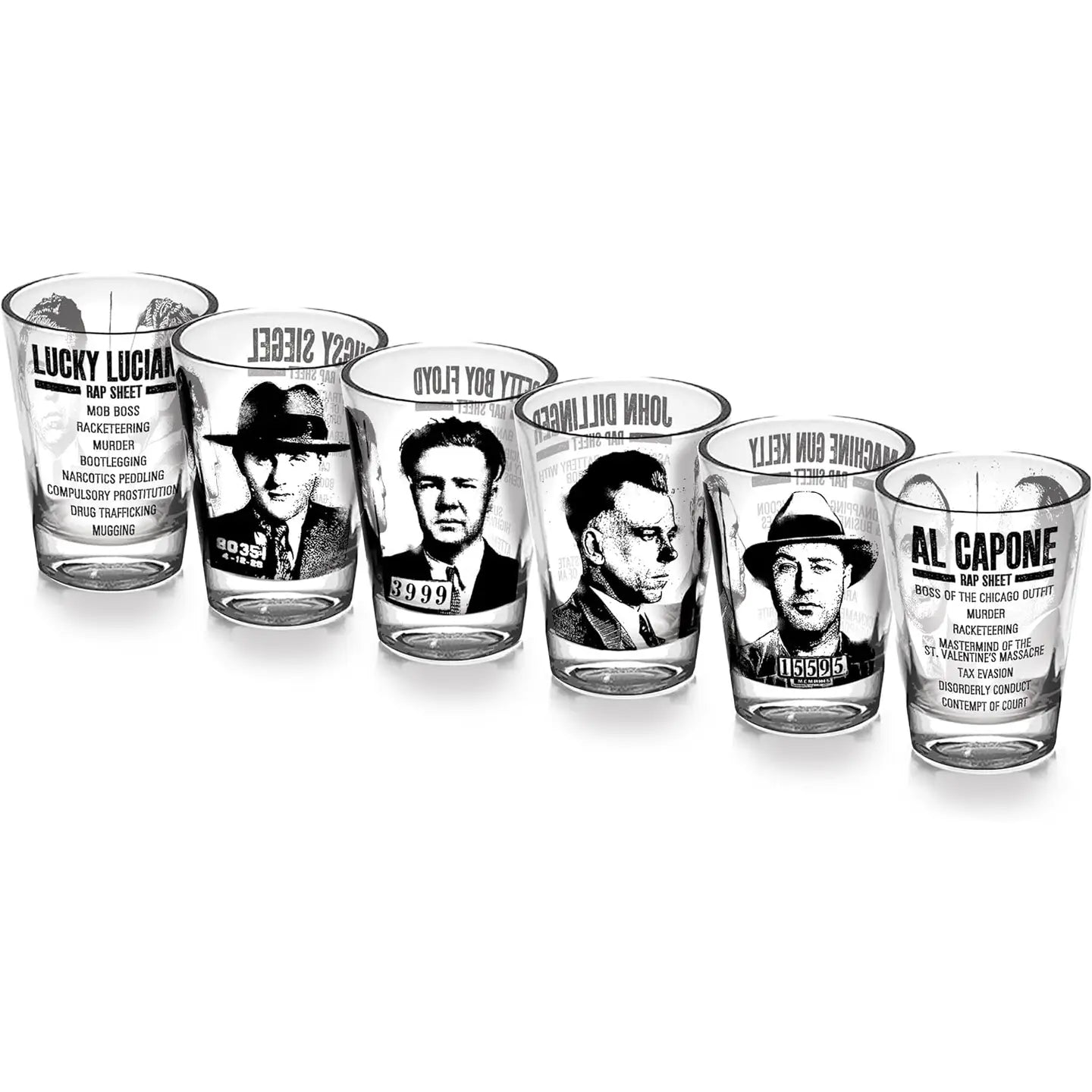 Mug Shots Shot Glass Set, 6 Pieces